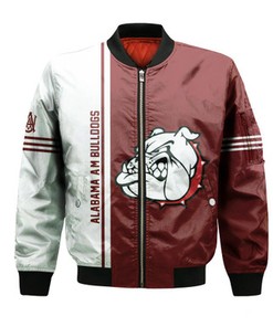 Alabama A&M Bulldogs Bomber Jacket Half Style - NCAA