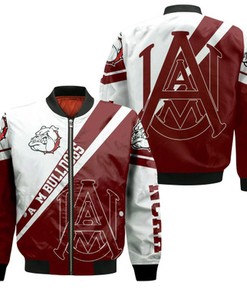 Alabama A&M Bulldogs Logo Bomber Jacket Cross Style - NCAA