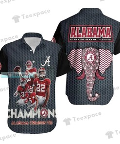 Alabama Crimson Tide Champions Steel Pattern Hawaiian Shirt