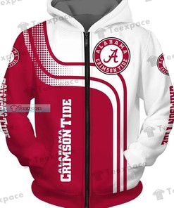 Alabama Crimson Tide Curved Circle Logo Pattern Hoodie