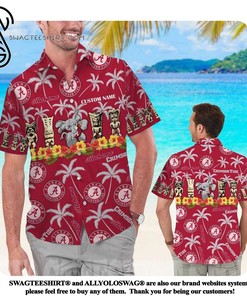 Alabama Crimson Tide Custom Name Parrot Floral Tropical Summer Hawaiian Shirt