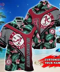 Alabama Crimson Tide Customized Summer Hawaiian Shirt, With Tropical Pattern for Fans