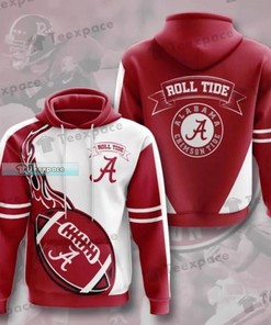 Alabama Crimson Tide Flame Rugby Ball Hoodie