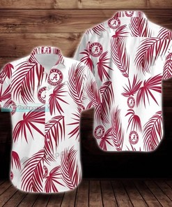 Alabama Crimson Tide Flower Leaf Pattern Hawaiian Shirt