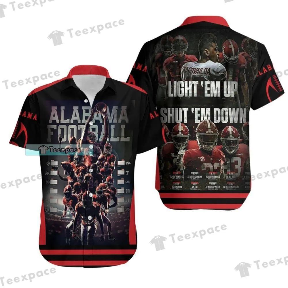 Alabama Crimson Tide Football Light 'Em Up Shut 'Em Down Hawaiian Shirt