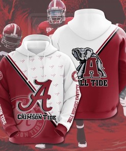 Alabama Crimson Tide Football Team Logo Pattern Printed Pullover Hoodie