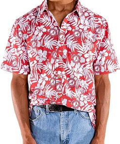 Alabama Crimson Tide Hawaiian Button Down Floral Shirt