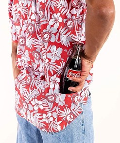 Alabama Crimson Tide Hawaiian Button Down Floral Shirt