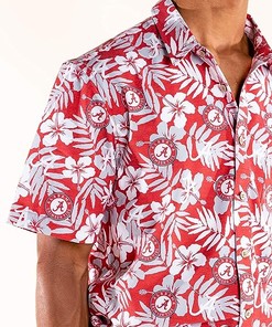 Alabama Crimson Tide Hawaiian Button Down Floral Shirt