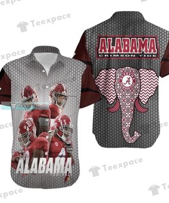 Alabama Crimson Tide Hexagon Pattern Hawaiian Shirt