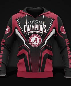 Alabama Crimson Tide Hoodie 3D Zip Hoodie