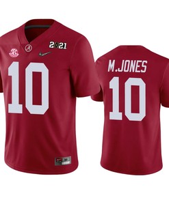 Alabama Crimson Tide Mac Jones 2021 National Champions Crimson Jersey