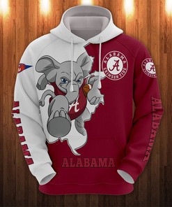 Alabama Crimson Tide Mascot Pattern Printed Pullover Hoodie