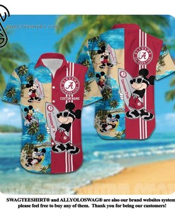 Alabama Crimson Tide Mickey Custom Name Summer Hawaiian Shirt
