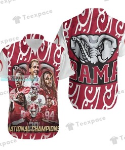 Alabama Crimson Tide National Champions Curved Pattern Hawaiian Shirt