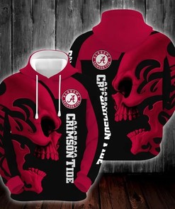 Alabama Crimson Tide Skull 3D Hoodie Gifts for Alabama Crimson Tide Fans