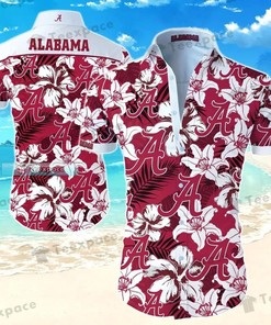 Alabama Crimson Tide Summer Floral Pattern Hawaiian Shirt