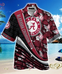 Alabama Crimson Tide Summer Hawaiian Shirt, With Tropical Flower Pattern for Fans