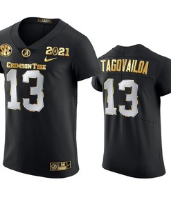Alabama Crimson Tide Tua Tagovailoa 2021 National Champions Black Jersey