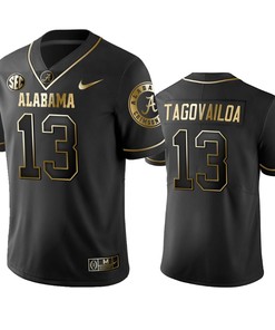 Alabama Crimson Tide Tua Tagovailoa Black Golden Edition Limited Jersey