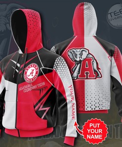 Alabama Crimson Tide Zip-Up Hoodie 3D