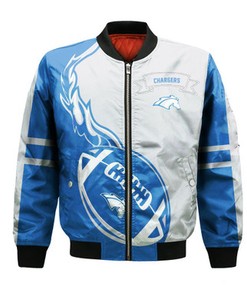 Alabama Huntsville Chargers Bomber Jacket Flame Ball - NCAA