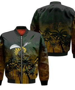 Alabama State Hornets Bomber Jacket Coconut Tree Tropical Grunge - NCAA