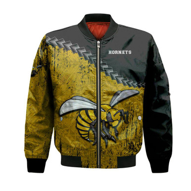 Alabama State Hornets Bomber Jacket Grunge Polynesian Tattoo- NCAA