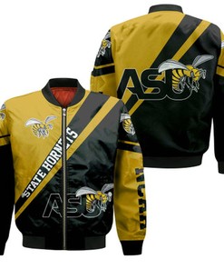 Alabama State Hornets Logo Bomber Jacket Cross Style - NCAA