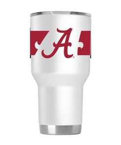 Alabama Striped White Tumbler - Stylish White Tumbler with Striped Design for Alabama Enthusiasts