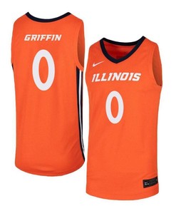 Alan Griffin 0 Illinois Fighting Illini Elite Basketball Men Jersey - Orange