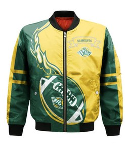 Alaska Anchorage Seawolves Bomber Jacket Flame Ball - NCAA