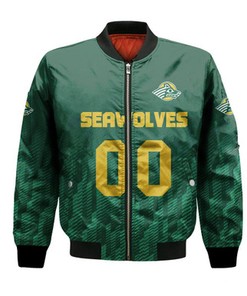 Alaska Anchorage Seawolves Bomber Jacket Logo Sport Ombre  - NCAA