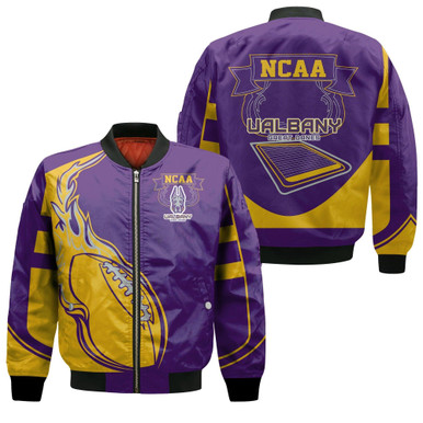 Albany Great Danes Bomber Jacket - Fire Football - NCAA