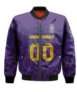 Albany Great Danes Bomber Jacket Logo Sport Ombre  - NCAA