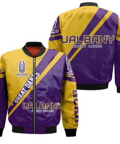 Albany Great Danes Logo Bomber Jacket Cross Style - NCAA