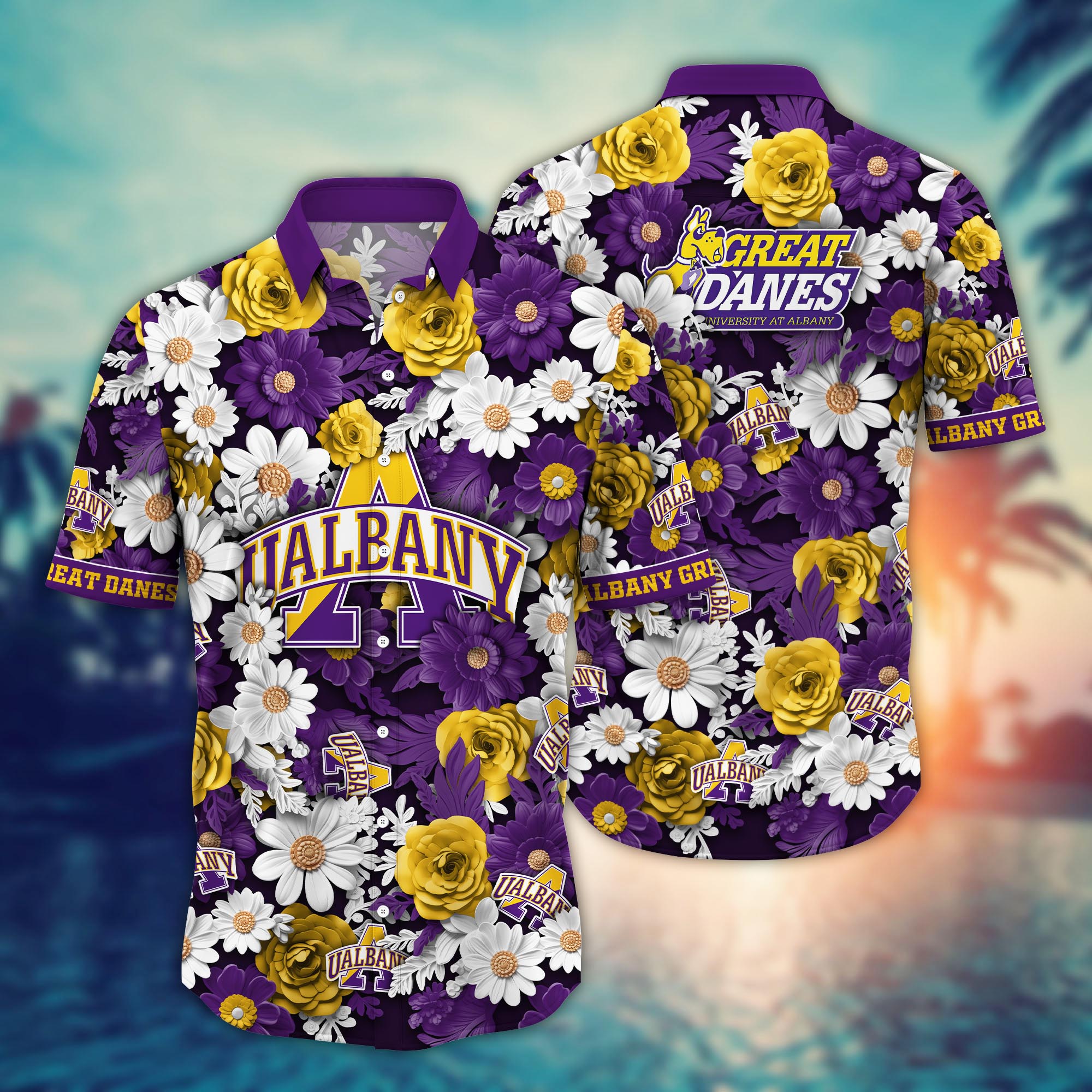 Albany Great Danes NCAA Flower Hawaii Shirt For Fans Ver 5