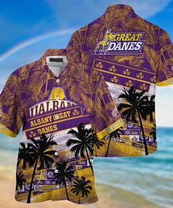 Albany Great Danes NCAA Palm Tree Pattern Hawaii Shirt For Sports Fans