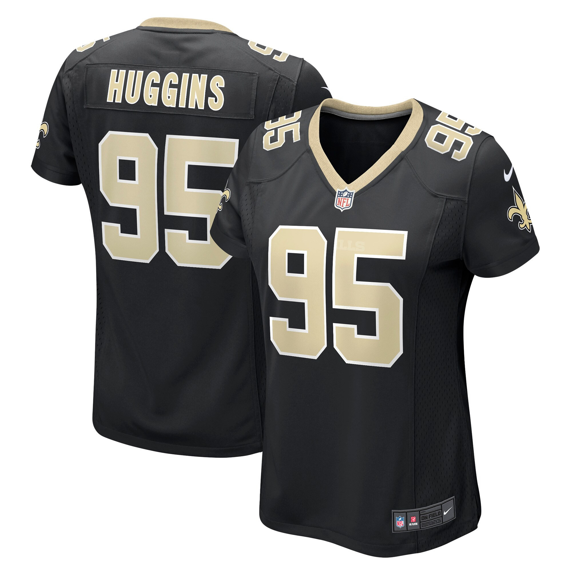 Albert Huggins New Orleans Saints Womens Player Game Jersey - Black Nfl