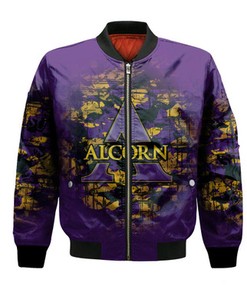 Alcorn State Braves Bomber Jacket Camouflage Vintage  - NCAA
