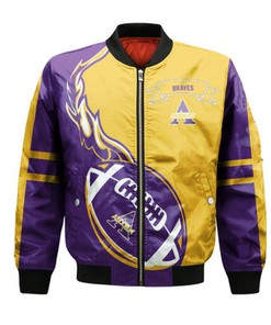 Alcorn State Braves Bomber Jacket Flame Ball - NCAA