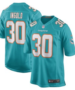 Alec Ingold Miami Dolphins Game Player Jersey - Aqua