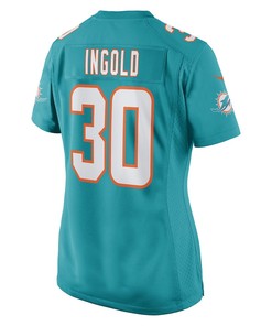 Alec Ingold Miami Dolphins Women's Game Player Jersey - Aqua