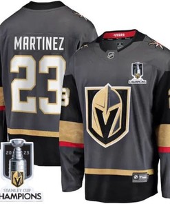 Alec Martinez 23 Vegas Golden Knights 2023 Stanley Cup Champions Patch Alternate Breakaway Jersey - Black
