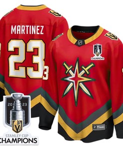 Alec Martinez 23 Vegas Golden Knights 2023 Stanley Cup Champions Patch Reverse Editon Jersey - Red