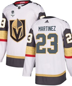 Alec Martinez 23 Vegas Golden Knights Stanley Cup 2023 Final Patch Away Breakaway Men Jersey - White