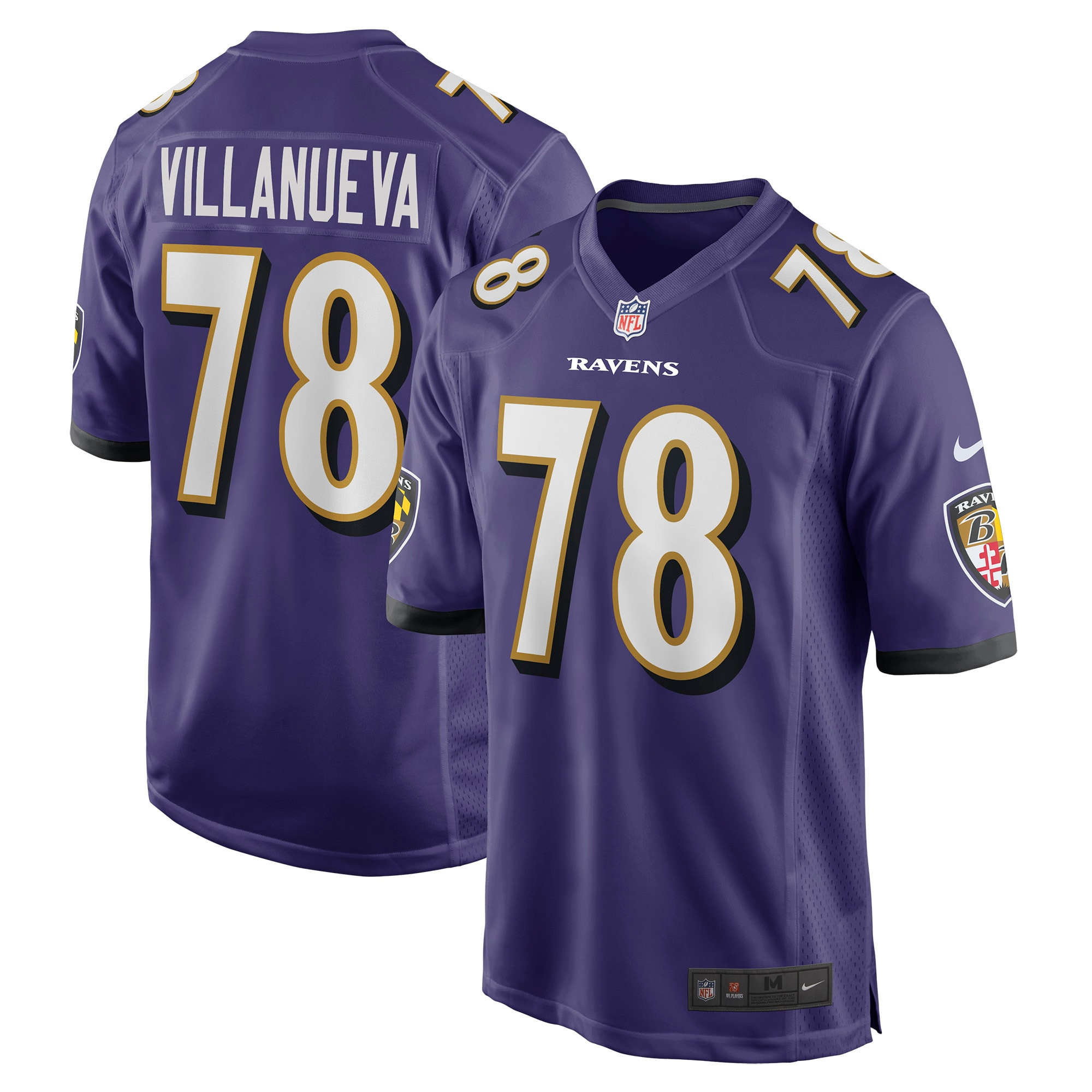 Alejandro Villanueva Baltimore Ravens Game Jersey - Purple Nfl
