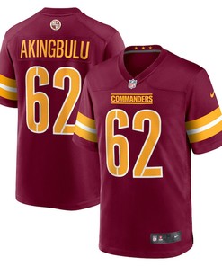 Alex Akingbulu Washington Commanders Game Player Jersey - Burgundy