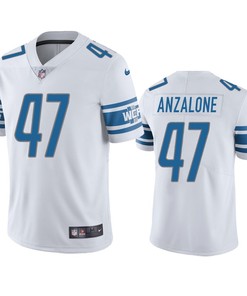Alex Anzalone 47 Detroit Lions White Vapor Limited Jersey