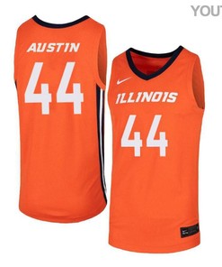 Alex Austin 44 Illinois Fighting Illini Elite Basketball Youth Jersey - Orange